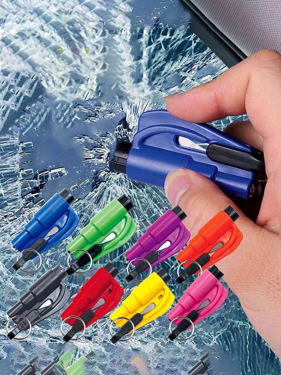 1 pieza Martillo de multifuncional para automóvil, incluye funciones de rompedor de ventanas y cortador de cinturón de , para escape de emergencia, esencial portátil para estudiantes de vuelta a la escuela - A - Ver 1
