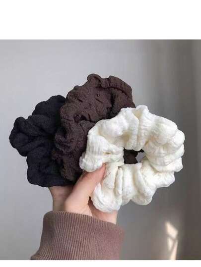 A Super Large Headband Suitable For Women With Thick Hair, Made Of High-Grade Soft Velvet, Large Elastic Hair Accessory For High Ponytails, Low Ponytails, Buns, Washing Your Face, Makeup, Daily Outfits, And Going Out For Photos. Hair Rubber Bands Scrunchies Hair Rope Elastic Hair Tie
