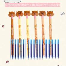 12/24/36pcs Cartoon Capybara Erasable Pen & Refill Set, Gel Pen, Suitable For Writing, Drawing, Highlighting, Marking, School & Office Supplies, Back To School Gift, Birthday Gift, Gift Filler - Sets - View 7