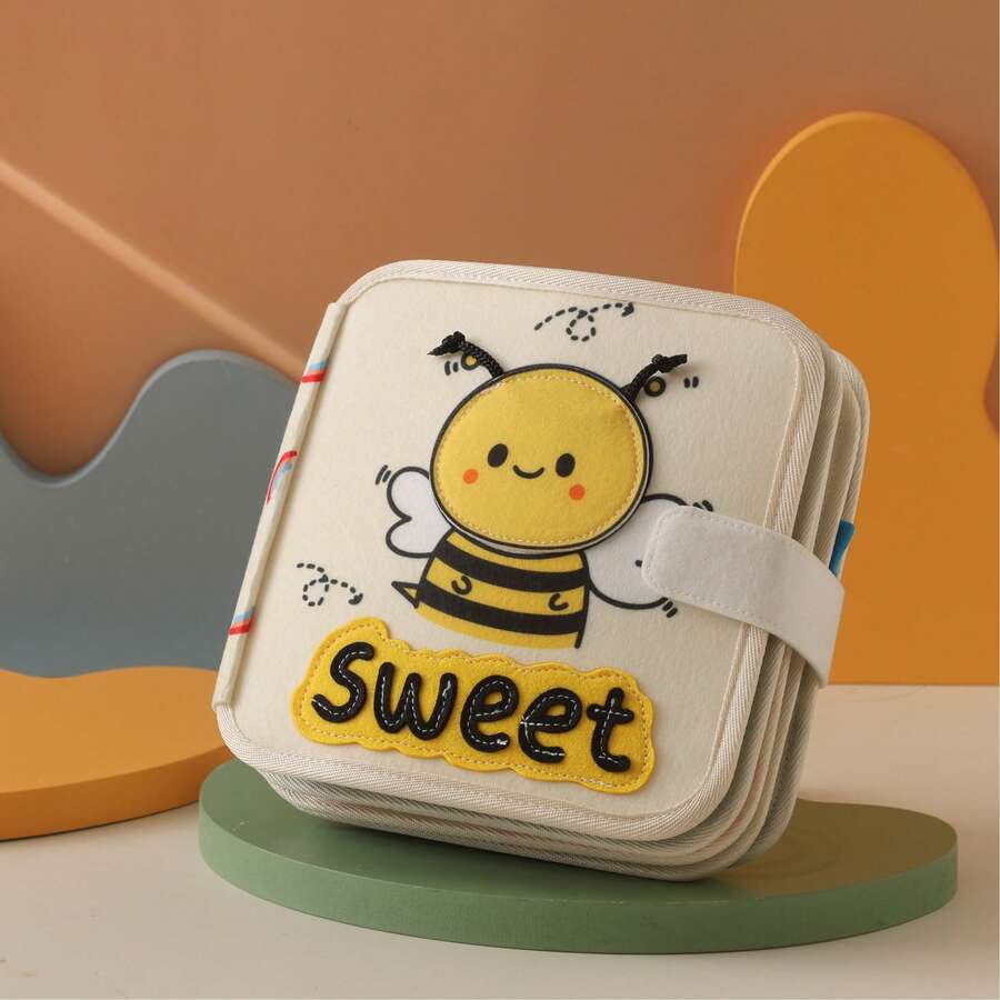 Baby Frühpädagogisches Bienenbuch-Stoffspielzeug, Farbidentifikation, Formenerkennung, Eltern-Kind-Interaktives Spielzeug, perfektes Geschenk für Babys - Verschiedenfarbig - Übersicht 1