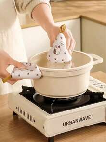 2pcs/4pcs Triangle Heat Resistant Hat, Kitchen Pot Cover Protector, Triangle Pot Handle Sleeve, Pot Holder & Oven Gloves, Heat Resistant - View 8