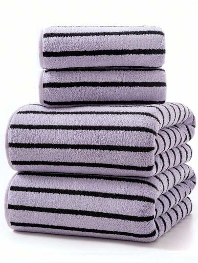 Minimalist Coral Fleece Solid Color Soft Absorbent Quick-Dry Bath Towel/Hand Towel For Home Use