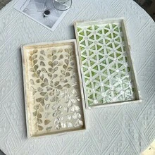 1 khay đựng vỏ trai giả vuông, vẽ tay, đựng mỹ phẩm, đồ trang sức, đồ ăn nhẹ, món tráng miệng, đồ uống, bánh mì, bánh ngọt, nhu yếu phẩm hàng ngày, đồ lưu trữ & đồ trang trí sang trọng theo phong cách Bắc Âu Quà tặng tốt nhất Đĩa sinh nhật Phụ kiện nhà bếp Trang trí nhà bếp Khay để bàn Khay đựng trái cây Trang trí khay - trắng - Xem 10