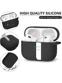 1pc Ultra-Thin 0.8mm Silicone Detachable Earphone Case, Naked Touch Suitable For All Models - Black - View 2