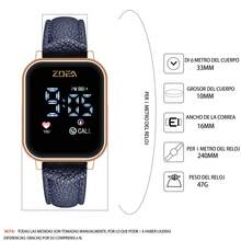 ZOEA Couple Digital Watches - 錶帶 - 海軍藍 / 錶殼 - 玫瑰金 - 查看 3