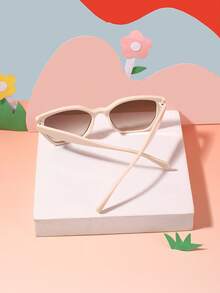 1 pieza Gafas de moda para niñas de 4 a 8 años, con marco de purpurina, material de policarbonato ligero, para uso diario y playa de verano con estuche - Multicolor - Ver 8