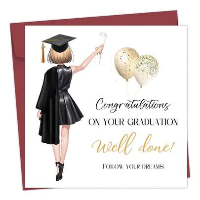 1 Thiệp Chúc Mừng Tốt Nghiệp Vui Nhộn Kèm Phong Bì - Chúc Mừng Tốt Nghiệp - Thiệp Chúc Mừng Tốt Nghiệp Dành Cho Sinh Viên Tốt Nghiệp, Thiệp Chúc Mừng Tốt Nghiệp Dành Cho Bạn Bè, Bạn Cùng Lớp, Bạn Thân