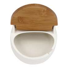 3 Pcs Kitchen Spice Jar, Ceramic Spice Jars With Bamboo Lids And Sugar Spoons, Spice Container - White - View 5