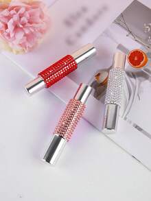 1pc 10ml Refillable Perfume Bottle With Rhinestone Dual-Head Spray & Roll-On Design, Empty Cosmetic Container For Travel - View 5