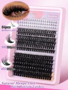 294/282 C型卷翘自然假睫毛，柔软睫毛簇，长度5-18mm，睫毛根部5-7mm，精致自然，C型卷翘，宽幅设计，DIY睫毛嫁接，单根睫毛，纤细睫毛条，适用于下睫毛 - 粉色 - 查看 16