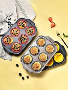 1件套可折叠硅胶蛋糕烘焙模具套装，烘焙工具，蛋糕托盘，吐司模具，隔热 - A - 查看 6