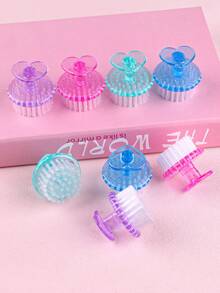 2支/4支/6支/10支装心形指甲清洁刷，圆头指甲除尘刷，角质层清洁刷，污垢去除刷，多功能刷 - 彩色 - 查看 2