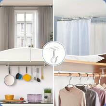 2pcs Non-Drilling Ceiling Curtain Rod Brackets | Heavy-Duty Self-Adhesive, Adjustable Curtain Hooks, Suitable For Wardrobe And Bedroom, New Black Version Added, Utility Hooks - Multicolor - View 7