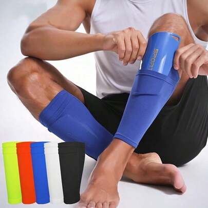 3 pares de calcetines con espinilleras de fútbol - Diseño de bolsillo de doble capa, protección deportiva transpirable y suave, equipo deportivo profesional de entrenamiento