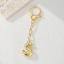 1pc Gold Letter Keychain, Handbag Key Chain Accessory, Bag Charm, Car Pendant, Creative Small Gift For Teachers, Friends, Sisters - Gold - View 28