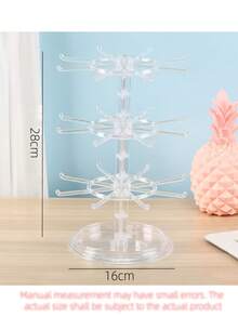 1 pièce Présentoir de rangement rotatif à couche unique, Présentoir de rangement pour la maison, Présentoir pour clés, Présentoir multi-couches pour bandeaux, Présentoir de rangement pour petits articles du quotidien - Multicolore - Voir 10