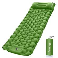 Colchon Inflable Camping Lincky Mat Autoinflable, Pad De Dormir Ultraligero Impermeable Portátil Para Campismo Y Senderismo, Colchón Compacto Resistente Reforzado Con Bomba De Pie Color Gris - Verde - Ver 1