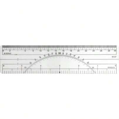 Regla transportadora Westcott 6, 10ths, 50ths, transparente (W - 37)