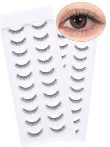 10 Pairs Cartoon Style 3D Faux Mink Eyelashes, Soft Fluttery Natural Looking Lashes For Eyelash Extensions - SS48 - View 3