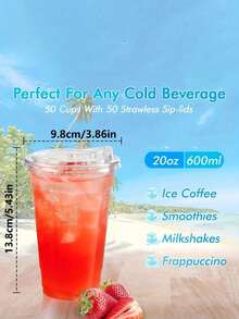 1/10pcs Large Transparent Insulated Reusable Acrylic Cups With Lids - Perfect For Hot And Cold Drinks, Iced Coffee, Smoothies, Milkshakes, Outdoor Picnics, Birthday Parties And Daily Use - Multipurpose, Easy To Clean - Clear - View 8