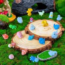 10/25/50个迷你树脂动物和蘑菇摆件，色彩缤纷，适用于微缩景观、水族箱、盆栽植物、仙境花园、家居装饰 - 彩色 - 查看 6