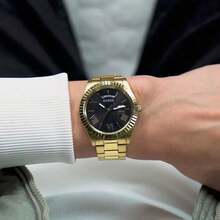 Guess Men's Square Watch - Fashionable Men's Accessory - Quartz Watch Series - Men's Gold Stainless Steel Watch - GW0265G2 - Black - View 7