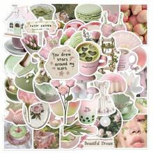 50pcs Early Summer Maiden Dream Stickers Aesthetic Vibes For Journal, Phone Case, Tablet, Water Bottle, Desk, Helmet, Bike, Luggage, Waterproof Decals - Multicolor - View 9