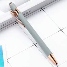 Customized Text/Logo Aluminum Barrel Ballpoint Pen, Metal Medium Ballpoint Pen With Push Button - Multicolor - View 18