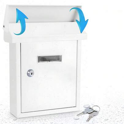 Buzón de Pared a Prueba de Intemperie con Cerradura Serenelife, Acero Galvanizado, Tapa Metálica para Cartas, Periódicos y Dinero, Buzón para Exterior, Oficina, Casa y Negocios
