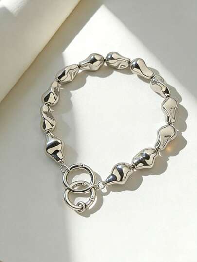 Dây đeo điện thoại bằng ngọc trai độc đáo, dây xích túi xách, phụ kiện ốp điện thoại nữ, mặt dây chuyền bình nước, món quà sinh nhật hoàn hảo cho bạn bè, dây đeo điện thoại di động bằng bạc hình dáng không đều.