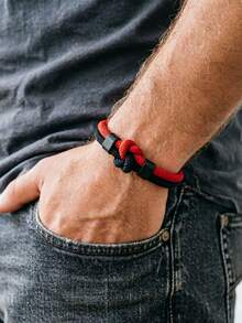 diffone 时尚手工编织绳手链吊坠花朵设计男士磁性酷炫饰品 - 男士磁扣手繩手鐲 - 查看 6