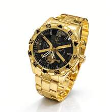 Pallyjane Men's Waterproof Watch, Modern And Elegant, Perfect For A Gift, M13 - M13 Gold Black - View 1