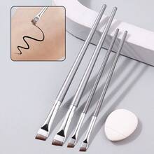 5pcs Upgraded Eye Makeup Brush Set, Including Ultra-Thin & Angled Eyeliner Brush And Eyebrow Brush, Precise Detail Makeup Brushes, Eyeshadow Brush, Brush Set, Gift For Home Use, Makeup Enthusiasts, Makeup Studio - Multicolor - View 9