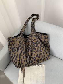 1个个性化女士单肩包，可定制姓名刺绣斜挎包，大容量豹纹休闲帆布手提包，适合日常使用，可作为礼物送给家人、朋友，也适合圣诞节、复活节、春节、母亲节、妇女节、情人节、教师节、护士节、生日等场合。 - 彩色 - 查看 3