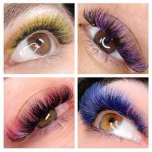 ABONNIE Colored Lash Extensions, 16 Rows Cashmere Lash Extensions, 0.07 C Curl 12-15mm Classic Lashes Extensions, Single Eyelash Extensions For Professional Salon Use(0.07-C-Pink Gradient 12-15mm) - ColorI - 查看 6