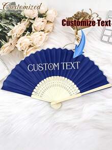 Customized Name/LOGO Colorful Wedding Fan, Unisex Party Fan, Comes With Tulle Bag, Concert Merchandise, Classic DIY Fan, High-Quality Customized Decoration, Personalized, Fashionable & Exquisite Customization, Unique Ideal Gift, Suitable For Weddings, Tea Parties, Bridesmaids, Wedding Parties, Applicable For Back To School, Teacher's Day, Halloween, Christmas - Multicolor - View 3