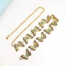 Retro Butterfly Waist Chain: Bohemian Turquoise Metal Waist Belt Butterfly Bohemian Zinc Alloy Waist Chain - Butterfly - View 3