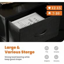 2026 Popular 8-Drawer Dresser Fabric Storage Tower, Sturdy Chest Of Drawers With Steel Frame & Wood Top, Multi-Functional Bedroom Drawer Organizer For Closet Living Room Hallway Nursery, Spacious Clothing Storage Cabinet For Home Organization (Black), Ideal Modern Furniture & Spring & Summer  Gift - màu đen - Xem 5