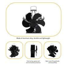 6-Blade Heat Powered Fireplace Fan - Silent Aluminum Alloy Stove Fan With Rounded Edge For Uniform Heat Dissipation - View 2