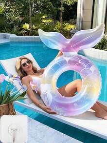 Mermaid Underarm Swimming Ring, Transparent Shiny Inflatable Swimming Ring, Thickened Transparent Glitter Buoyant Swimming Ring - Multiple Styles - View 10