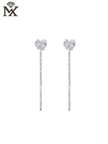 SYMFNY 1 Pair 925 Sterling Silver Minimalist Tiny Heart Earrings, Artificial Zirconia Delicate Small Earrings, Niche Luxury Versatile Daily Wear Jewelry Gift For Women - Silver - View 2