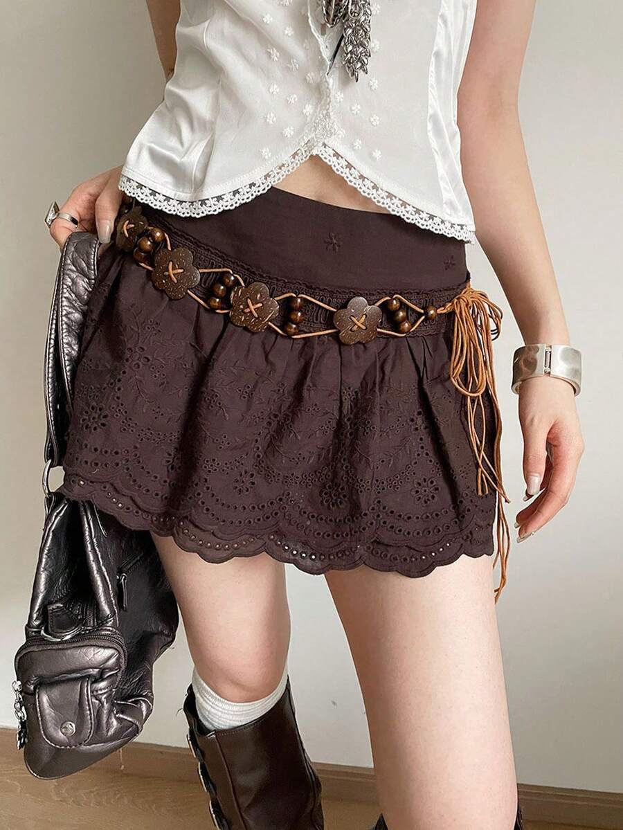 1 st. personligt midjerep i brunt polyestermaterial med pärlor för kvinnor - Brun - Visa 1