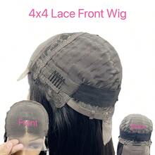 短直波波头假发,真人发假发,13x4高清蕾丝前假发,4x4闭合式假发,180%密度,价格实惠,自然黑,12/14/16英寸 - Natural Black - 查看 8