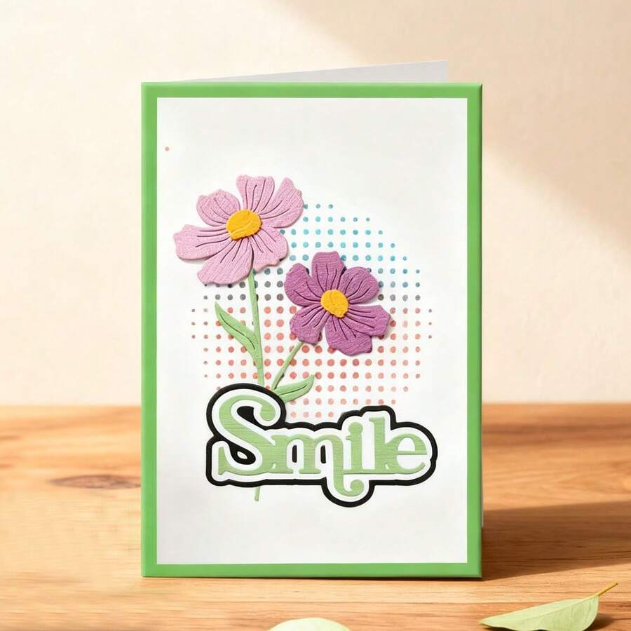 Creative Flower Dies, DIY Scrapbooking Album And Embossing Stencil, Greeting Card Making Tool, Card Paper Cutting Crafts ,Gift Card Making Template Die Cuts. - Silver - View 1