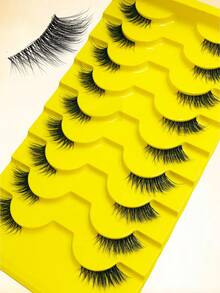 Asiteo Eid Al-Fitr 9 Paar Halbwimpern Natürlicher Look Katzenaugen Falsche Wimpern Manga Wimpern Natürliche Klare Band Wimpern Kurz Weich 3D Faux Nerz Wimpern Verwischt Flauschig Faux Nerz Wimpern Wimpernverlängerungswerkzeug Streifen Wimpern, Wimpern, Wimpern, Falsche Wimpern - Schwarz - Übersicht 8