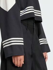 Adidas Originals 女士圆领卫衣，针织连帽卫衣 JW7273 - 黑色 - 查看 4