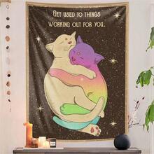 1 tấm thảm treo tường hình mèo mặt trăng và lá bài Tarot, thảm treo tường phong cách cổ điển, tranh trang trí nghệ thuật Tarot, quà tặng trang trí cho phòng ngủ và phòng khách. - Nhiều màu - Xem 1