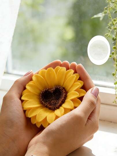 1pc Sunflower Silicone Candle Mold 3D Stereo Realistic Petal Texture Flexible Reusable Heat Resistant For Aromatherapy Candle Soap Resin Gypsum Home Decor Silicone Mold Wedding Mother's Day Valentine's Day Birthday