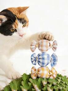 耐啃咬猫玩偶，仿真糖果毛绒猫玩偶，可自娱自乐解闷猫玩偶 - 查看 1