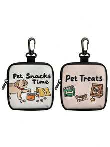 1pc Dog Pattern Treat Bag With Hook And Zipper - Pet Training Set, Suitable For Puppy Training, Dog Food Storage And Outdoor Walking, Durable Polyester Material, Cute Dog Pattern, Perfect For Dog Owners, Dog Treat Bag, Essential For Walking Dogs, Lively Dog Design, And Reliable - Multicolor - View 14